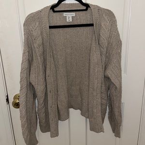 Knit comfy cozy cardigan with tortoiseshell buttons